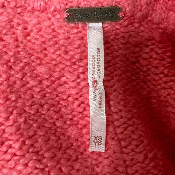 Free People Brookside Tunic Sweater XS NWT Pink Lightning Oversized Knit - Picture 4 of 12